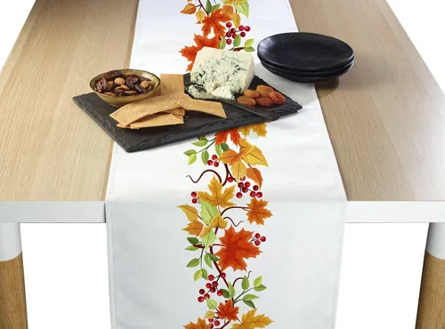Miniatura 2 de Fabric Textile Products Servilletas de tela de cosecha de otoño Cuadros de 18 x 18 pulgadas Resistente a las manchas para un fácil cuidado