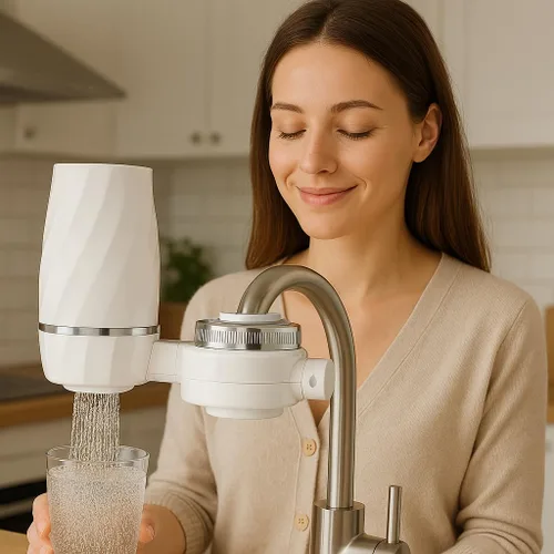 Miniatura 2 de Sistema de filtro de agua de montaje en grifo, filtro de agua del grifo para cocinas, baños, reduce el cloro, la cal, los metales pesados