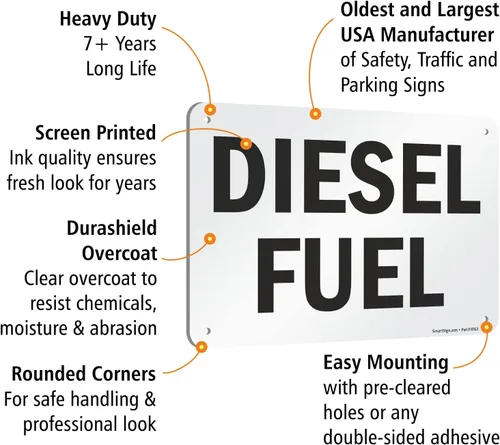 Miniatura 4 de SmartSign Letrero "Diesel Combustible" Aluminio de 7" x 10