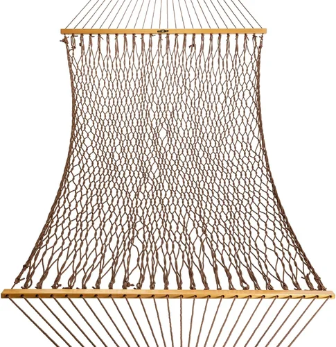 Miniatura 2 de Original Pawleys Island Hamaca de cuerda DuraCord marrón antiguo de lujo, 13 pies x 60 pulgadas, 2 personas, capacidad de 450 libras, barra