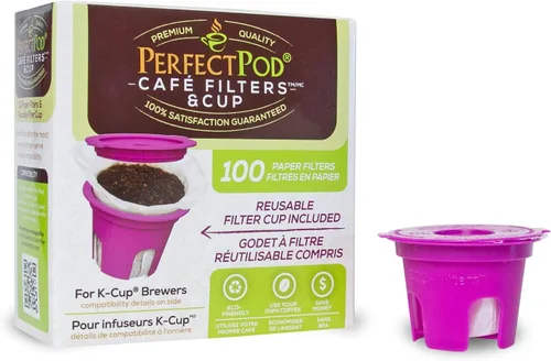 Perfect Pod Paquete de iniciación de cápsulas de café reutilizables para filtros y tazas, compatible con cafeteras Keurig y seleccionadas de una