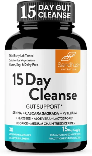 Miniatura 2 de Sandhu's Suplemento de limpieza intestinal de 15 días y calostro bovino puro en polvo para humanos, 30 porciones para mujeres y hombres, apoya