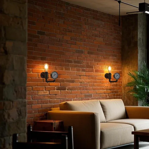 Miniatura 4 de XEYOU Aplique de pared Steampunk de hierro fundido vintage industrial E26 Edison bombilla lámpara de pared de tubo retro para cafetería, bar