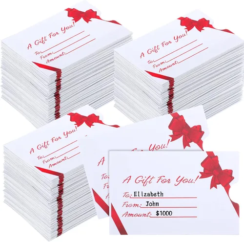 Eaasty 500 fundas para tarjetas de regalo, sobres para tarjetas de Navidad, fundas protectoras para negocios, 2.36 x 3.54 pulgadas (Bow)
