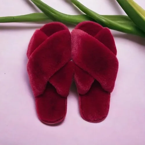 Miniatura 8 de AyAy - Pantuflas peludas con banda cruzada para mujer, para casa, esponjosas, cálidas, de invierno, dormitorio, espuma viscoelástica
