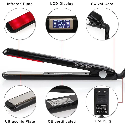 Miniatura 2 de Herramienta profesional para recuperar el cabello dañado con plancha ultrasónica para el cuidado del cabello por infrarrojos, plancha plana fría