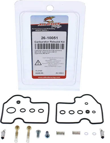 Miniatura 3 de All Balls Kit de reconstrucción de carburador Racing 26-10051 compatible con/repuesto para KTM Adventure 950 2003-2006, Super Enduro 950 R 2007