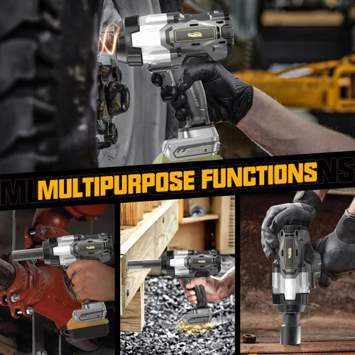 Miniatura 7 de Llave de impacto inalámbrica de 1/2 pulgada compatible con batería Dewalt de 20 V, 1600 pies-libras (2200 N.m), pistola de impacto de alto par