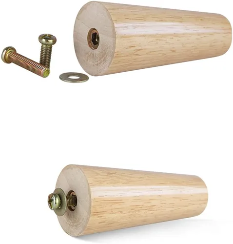 Miniatura 2 de Patas de madera maciza para muebles, patas de sofá cónicas, patas de mesa de café, patas de repuesto para armario, con accesorios, con perno M8
