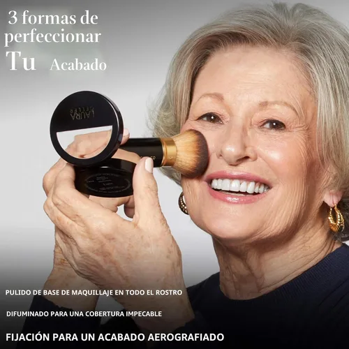 Miniatura 4 de LAURA GELLER NEW YORK - Brocha retráctil con mango de aluminio Kabuki, para todo el maquillaje facial y base para maquillaje facial líquido, crema