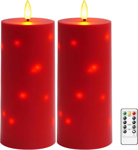 Miniatura 8 de kakoya Velas LED grandes sin llama de 11" x 4" pulgadas para exteriores, impermeables, con control remoto y temporizador, velas de pilar acrílicas