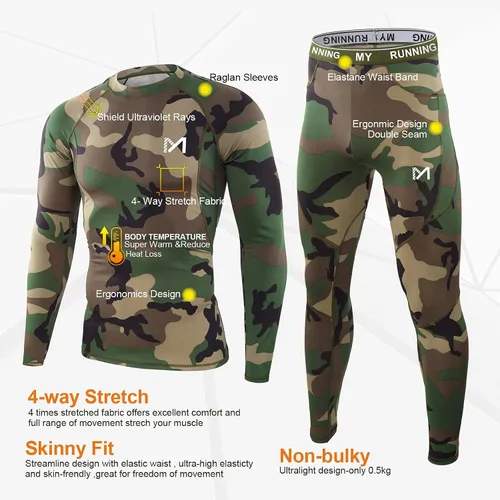 Miniatura 4 de MEETYOO - Ropa interior térmica para hombre, conjunto de calzoncillos largos, capa base de invierno, para esquí y correr