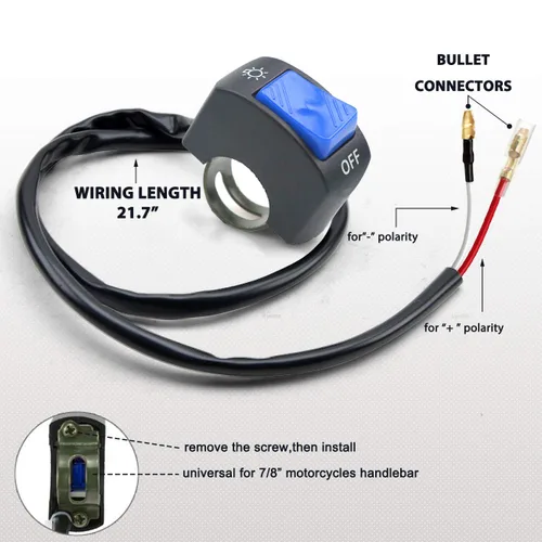 Miniatura 6 de 1 pieza de interruptor de manillar de motocicleta, botón de encendido y apagado, parte de ajuste para luz de motocicleta LED U5 U7 U2, interruptor