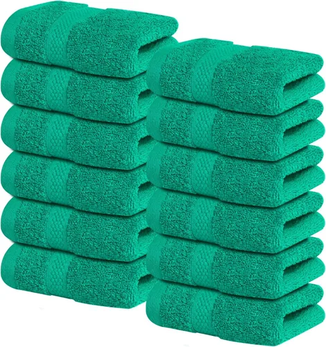 Miniatura 8 de Infinitee Xclusives Toallas de lujo para la ducha [13 x 13] – 100% algodón [paquete de 12], toallas faciales suaves y absorbentes para baño, Gris