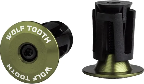 Wolf Tooth Componentes Aleación Barra Extremos Olive, Talla única | bike-grips-and-accessories