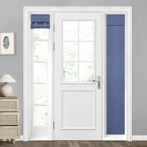 Miniatura 90 de HOMEIDEAS Cortinas 100% Opacas para Luces Laterales de Puerta Principal, Cubierta de Ventana de Puerta de Aula, Persianas de Privacidad