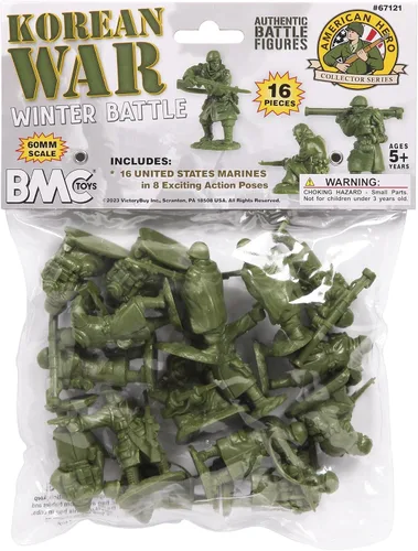 Miniatura 6 de BMC Korean War Winter Battle - 16pc OD Green United States Soldier Figures