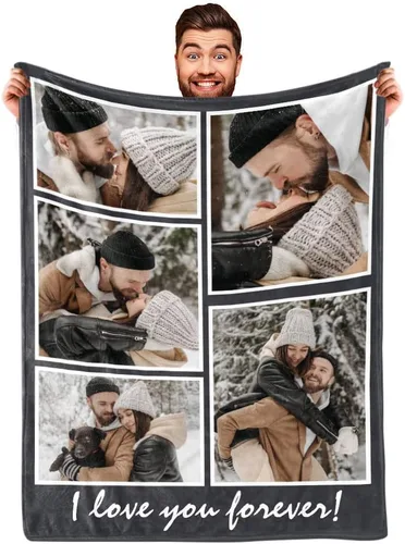 Miniatura 6 de Envío al día siguiente, manta personalizada con foto para regalos de novia, novio, manta con foto personalizada de esposa para regalos de cumpleaños