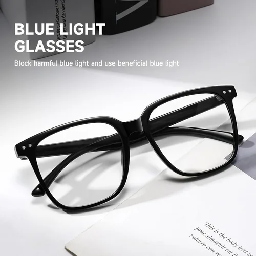 Miniatura 6 de Oversized Square Blue Light Blocking Glasses for Women Men, Anti Glare Computer Glasses, Reduce Eye Strain