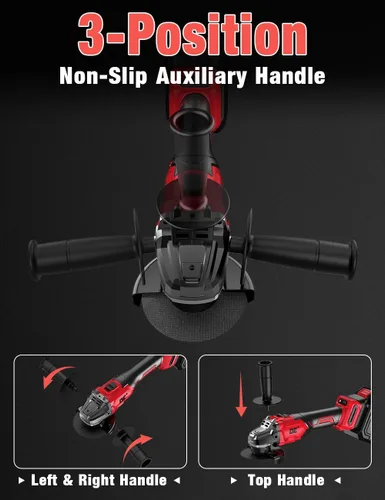 Miniatura 4 de Amoladora angular sin escobillas para batería Milwaukee M18, amoladora angular pequeña inalámbrica de 4 – 1/2 pulgadas con mango auxiliar, 10 lijas