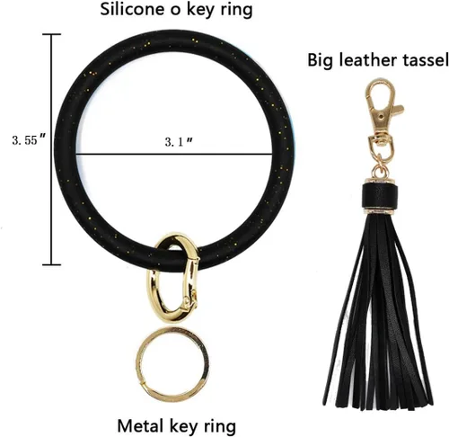 Miniatura 2 de Llavero pulsera de silicona con borla para mujer y niña, estilo cadena