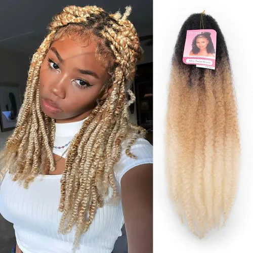 Miniatura 17 de Cabello trenzado Marley Twist de 18 pulgadas, extensiones sintéticas suaves, esponjosas y versátiles para estilos de aspecto natural, perfecto