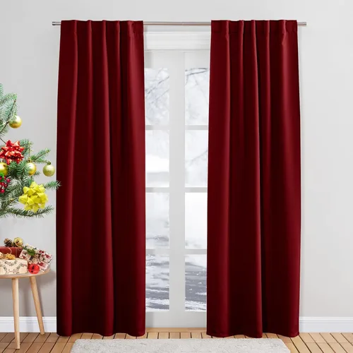 Miniatura 95 de PONY DANCE Cortinas cortas con aislamiento térmico para ventana pequeña, para guardería, baño, cocina, lavandería, caravana, sótano, 29 pulgadas