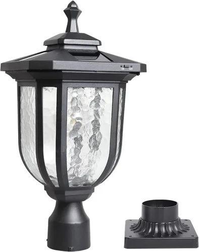 Miniatura 8 de ST4322Q1 - Luz solar para poste al aire libre, lámpara solar de anochecer a amanecer, luz de poste de aluminio impermeable con montaje en muelle