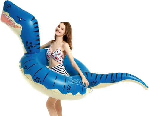 Miniatura 7 de Jasonwell Flotador inflable de aguacate para piscina con bola y Jasonwell inflable de dinosaurio, tubo flotante para niños y niñas, flotador T-Rex