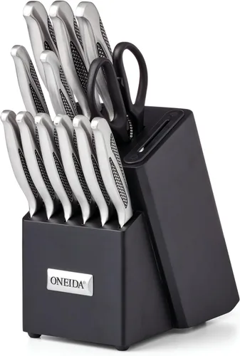 Miniatura 6 de Oneida Crosshatch - Juego de cubiertos – Juego de cuchillos para carne jumbo de 4 piezas