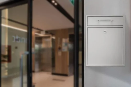 Miniatura 7 de AdirOffice contenedor con traba - Buzón de correo montado en pared., Blanco, 631-04-WHI