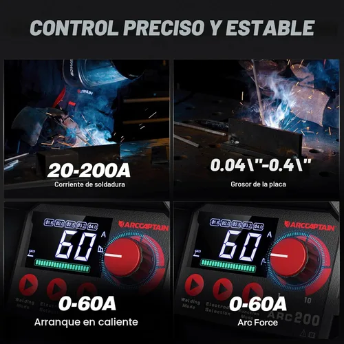 Miniatura 3 de ARCCAPTAIN Soldador de Electrodo 110V 130A Mini Soldador, Máquina de Soldadura MMA ARC Portátil para Solo Un Paso, Máquina de Soldadura Inversora