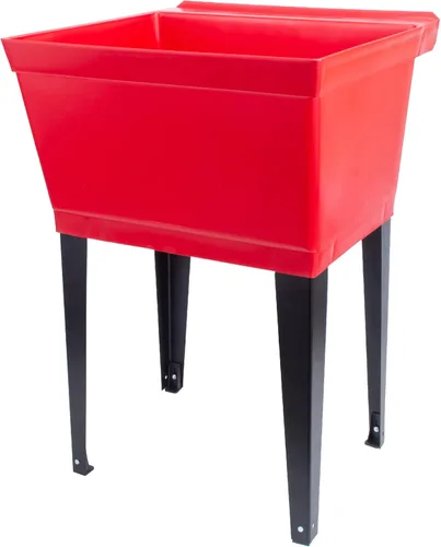 Miniatura 11 de Tina de lavandería fregadero utilitario de 19 galones de JS Jackson Supplies con patas de metal ajustables, ideal para cuarto de lavandería, sótano