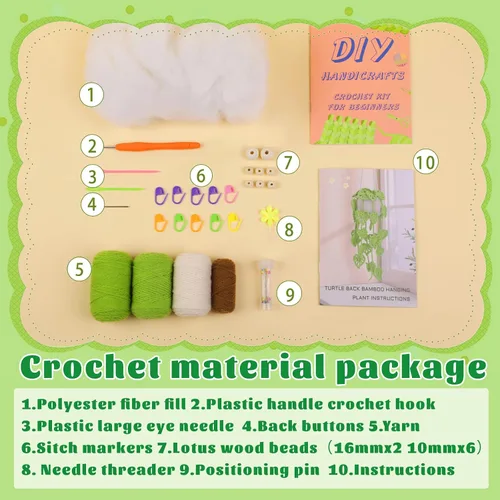 Miniatura 2 de Kogyxe Kit de Ganchillo para Principiantes, Kits de Inicio de Ganchillo Amigurumi con Tutoriales en Video Paso a Paso, Paquete de Inicio de Tejido