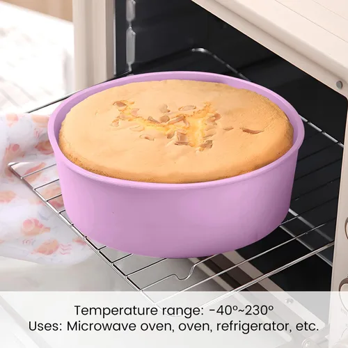 Miniatura 2 de Paquete de 2 moldes redondos de silicona sin BPA, molde circular reutilizable de silicona para pasteles de gasa, juego de 2 tamaños diferentes