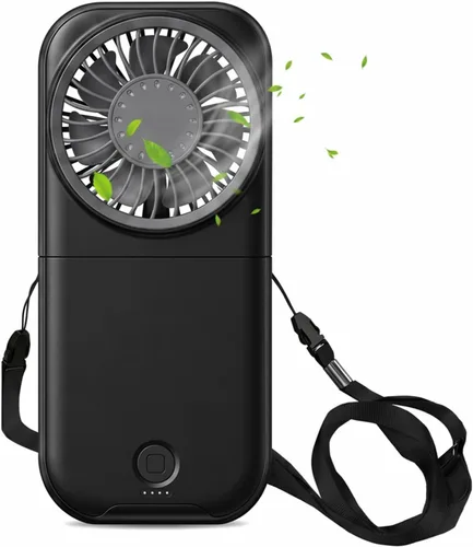 Miniatura 11 de Ventilador portátil para el cuello mini, silencioso, de mano, personal, plegable, recargable por USB, operado para el hogar, oficina, exteriores
