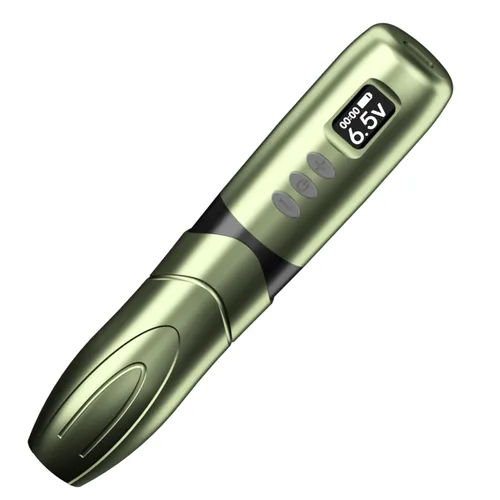 BRONC Máquina de tatuaje inalámbrica mágica Fuente de estilo bolígrafo giratorio Motor sin núcleo 1300 mAh Batería Power (verde militar)