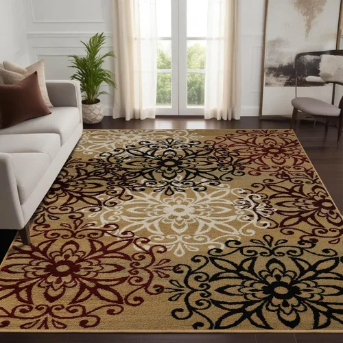 Miniatura 16 de SUPERIOR – Alfombra de área contemporánea de la colección Leigh - Alfombra moderna de 5/16 de pulgada (8 mm) de pelo con diseño de medallón floral