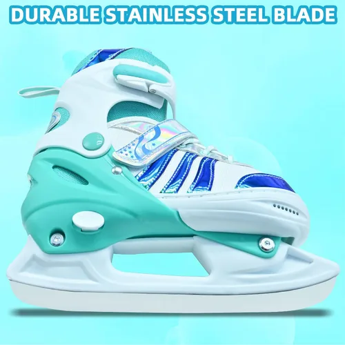 Miniatura 6 de Patines de Hielo Ajustables, Patines de Hielo de Cuchilla Lisa para Edades 3-12, Patines de Hielo con Forro Cómodo para Principiantes Niños y Niñas