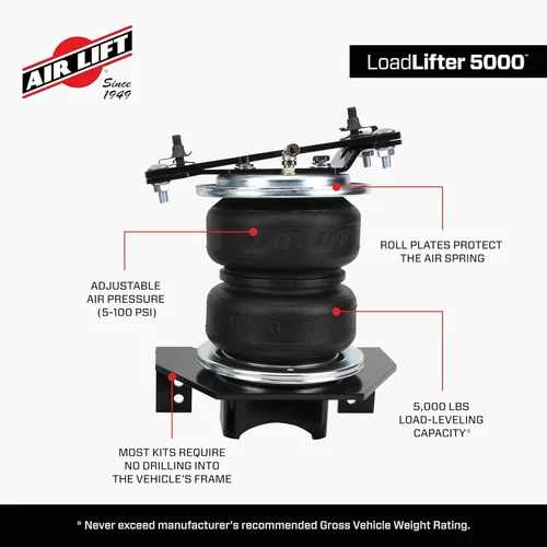 Miniatura 5 de Air Lift LoadLifter 5000 - Kit de resorte de aire para Chevrolet Silverado 1500 4WD y RWD 2019-2026, GMC Sierra 1500 4WD y RWD 2019-2026, 57288