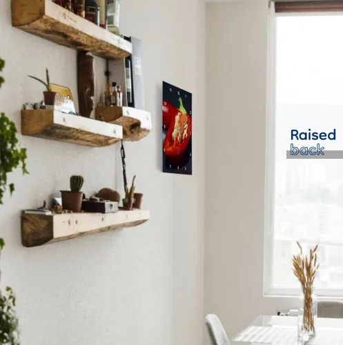 Miniatura 5 de 3dRose dpp_46799_1 Capsicum Seeds - Reloj de pared con chile y pimienta, 10 x 10 pulgadas, color rojo