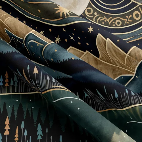 Miniatura 4 de Tapiz de Bosque de Montaña Tapzen - Colgante de Pared Bohemio de Paisaje Luna Estrellas para Dormitorio, Sala de Estar, Aula, Dormitorio Estudiantil