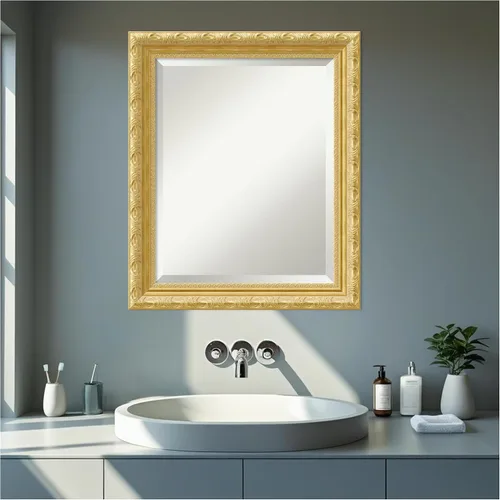 Miniatura 7 de Amanti Art 24x20 Bathroom Vanity Mirror, Versailles Gold Wood Frame, Rectangular Wall Mirror, Beveled Edge, Hangs Horizontally or Vertically