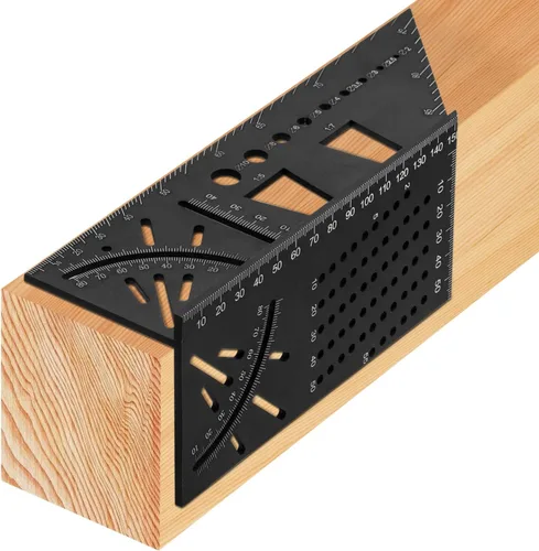 Herramienta de medición de ángulo de aleación de aluminio 3D, herramienta de medición de ángulo multifunción para carpintería, herramientas de