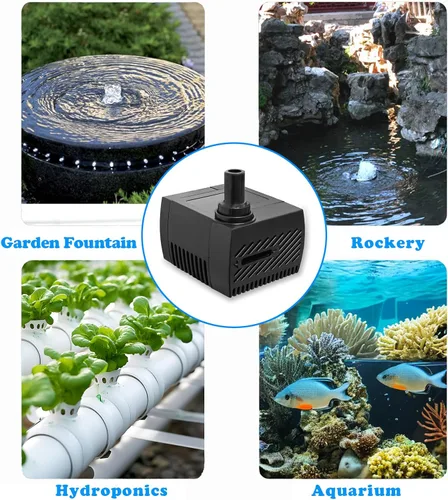 Miniatura 5 de Mini bomba de agua sumergible de 4 W, 40 GPH, bomba de fuente pequeña para estanques, acuarios, peceras, fuentes de mesa, fuentes para mascotas