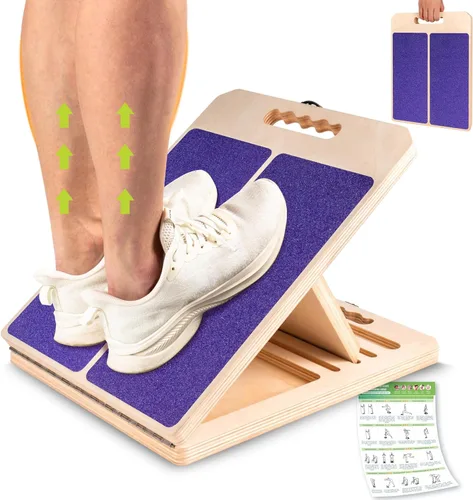 Miniatura 8 de Slant Board for Calf Stretching, Adjustable Portable Wooden Incline Board for Calf Stretcher with Training Poster, 300 Lbs Weight Capacity Calf