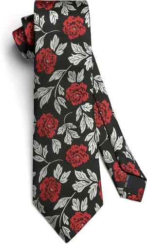 Miniatura 167 de Corbatas florales tejidas clásicas para hombre, corbata cuadrada de bolsillo, corbatas formales para hombres, boda con pañuelo