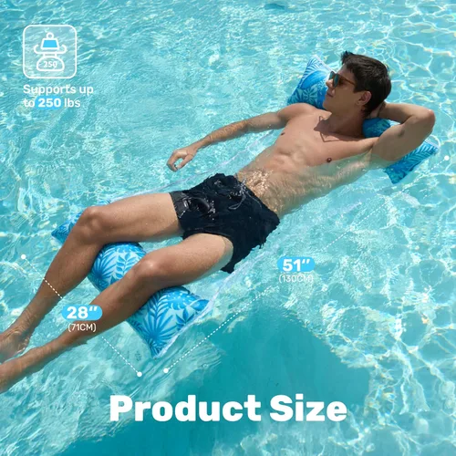 Miniatura 7 de Sloosh Paquete de 3 hamacas inflables para piscina, hamacas de agua, accesorios multiusos para piscina (silla, silla, hamaca, flotador)