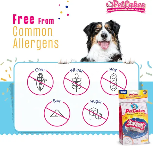 Miniatura 8 de Kit de Pastel de Cumpleaños para Perros PetCakes - Golosinas Completamente Naturales - De Cachorros a Perros Grandes, Sabor a Algarrobo - 5.5 Oz