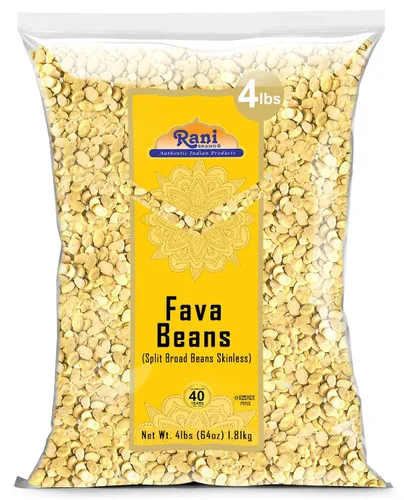 Frijoles Rani Fava (sin piel), 64 onzas (4 libras) 4.0 lbs a granel ~ Todos naturales | Apto para gluten | Sin OMG | Kosher | Vegano | Producto de